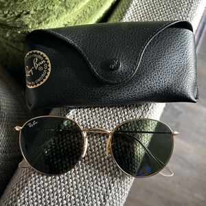Ray-Ban Gold Frame Sunglasses with Black Case
